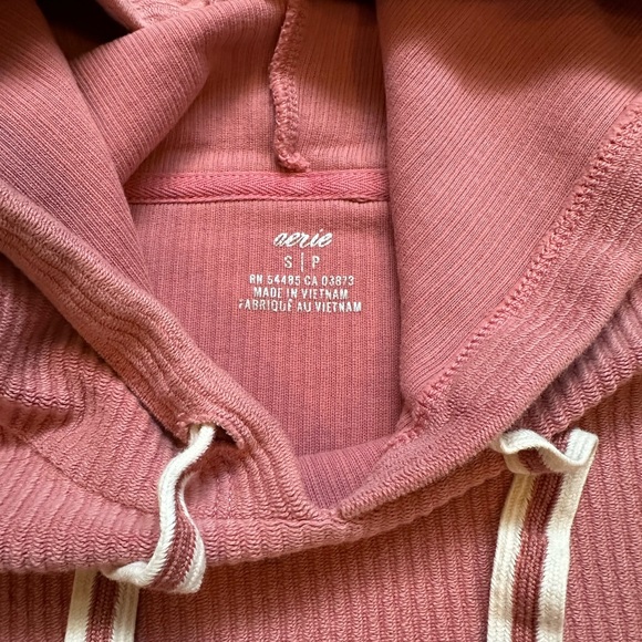 Aerie Cropped Hoodie | Women's Pink Sweatshirt | Size: Small - Picture 3 of 5